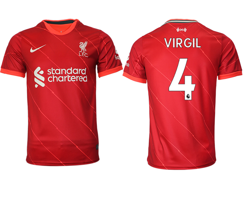 Men 2021-2022 Club Liverpool home aaa version red #4 Soccer Jersey->liverpool jersey->Soccer Club Jersey